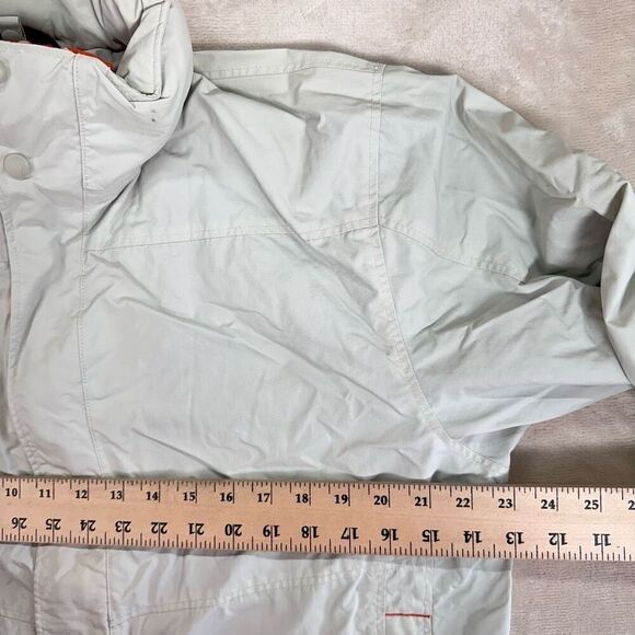 L.L. Bean Jacket Mens Medium Khaki WEATHER CHALLENGER Hidden Hood LW Jacket - Picture 9 of 11